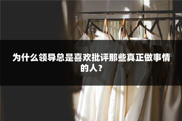 为什么领导总是喜欢批评那些真正做事情的人？