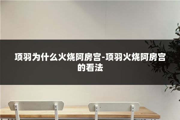 项羽为什么火烧阿房宫-项羽火烧阿房宫的看法