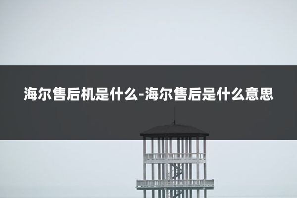 海尔售后机是什么-海尔售后是什么意思