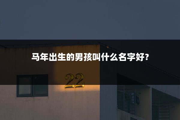马年出生的男孩叫什么名字好?