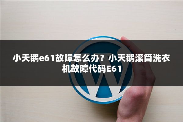 小天鹅e61故障怎么办?小天鹅滚筒洗衣机故障代码E61