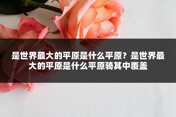 是世界最大的平原是什么平原?是世界最大的平原是什么平原骑其中覆盖