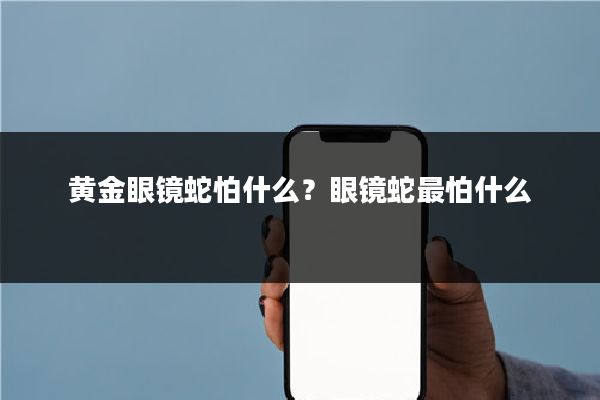 黄金眼镜蛇怕什么？眼镜蛇最怕什么