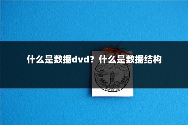 什么是数据dvd？什么是数据结构