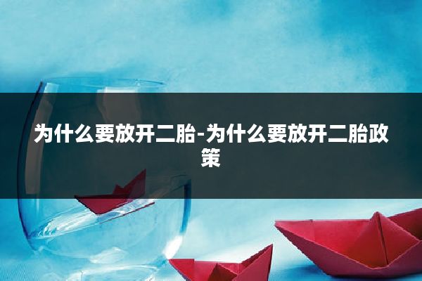 为什么要放开二胎-为什么要放开二胎政策