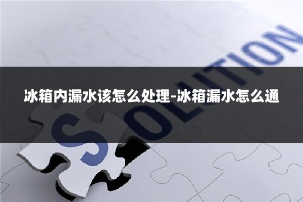 冰箱内漏水该怎么处理-冰箱漏水怎么通