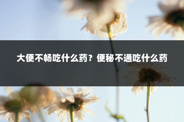 大便不畅吃什么药？便秘不通吃什么药