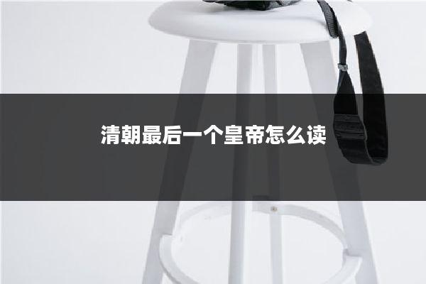 清朝最后一个皇帝怎么读