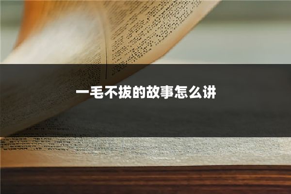 一毛不拔的故事怎么讲