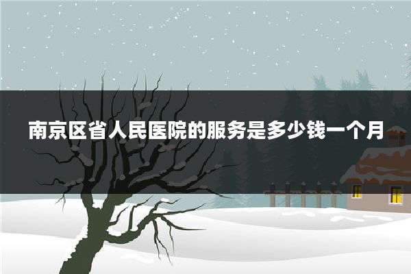 南京区省人民医院的服务是多少钱一个月