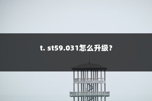 t. st59.031怎么升级?