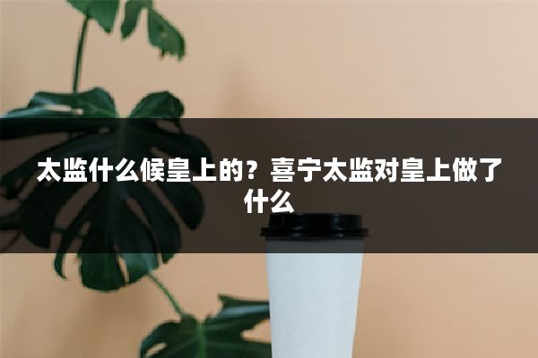 太监什么候皇上的？喜宁太监对皇上做了什么