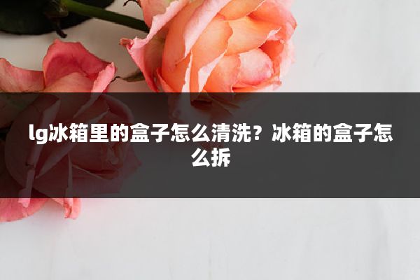 lg冰箱里的盒子怎么清洗?冰箱的盒子怎么拆