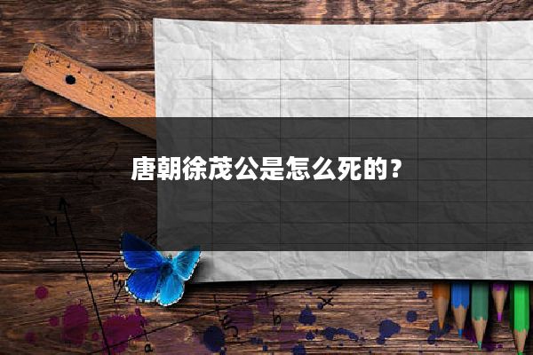 唐朝徐茂公是怎么死的？