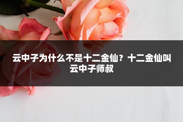 云中子为什么不是十二金仙？十二金仙叫云中子师叔