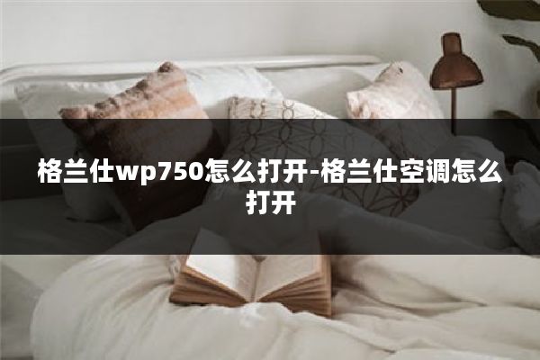 格兰仕wp750怎么打开-格兰仕空调怎么打开