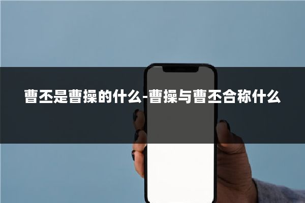 曹丕是曹操的什么-曹操与曹丕合称什么