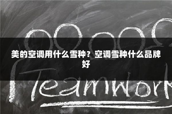 美的空调用什么雪种?空调雪种什么品牌好