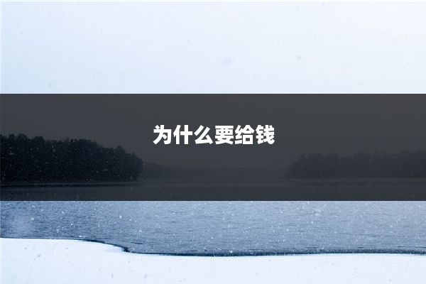 为什么要给钱