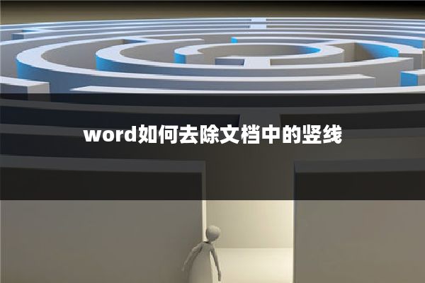 word如何去除文档中的竖线
