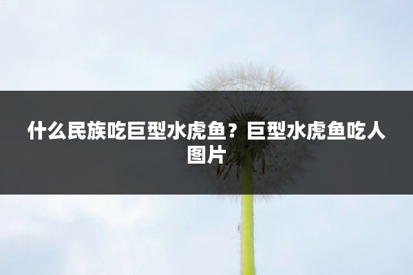 什么民族吃巨型水虎鱼?巨型水虎鱼吃人图片