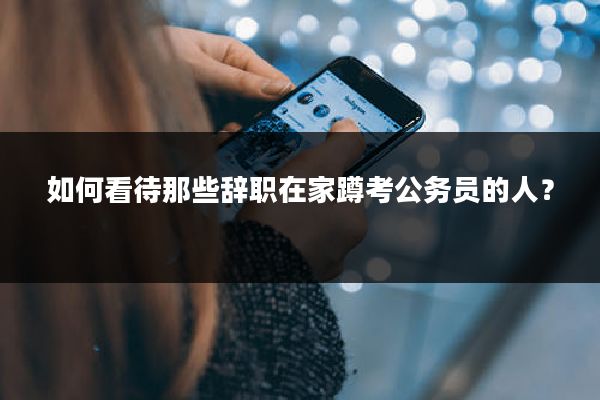 如何看待那些辞职在家蹲考公务员的人？