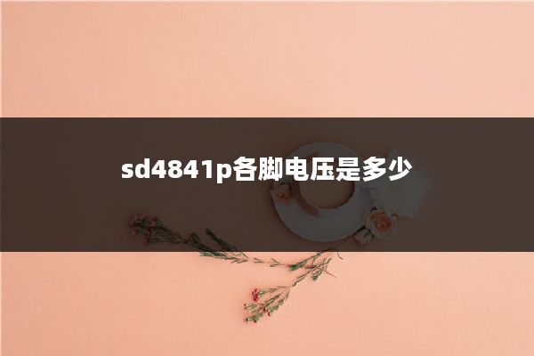 sd4841p各脚电压是多少