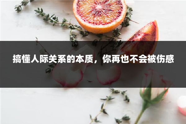 搞懂人际关系的本质，你再也不会被伤感