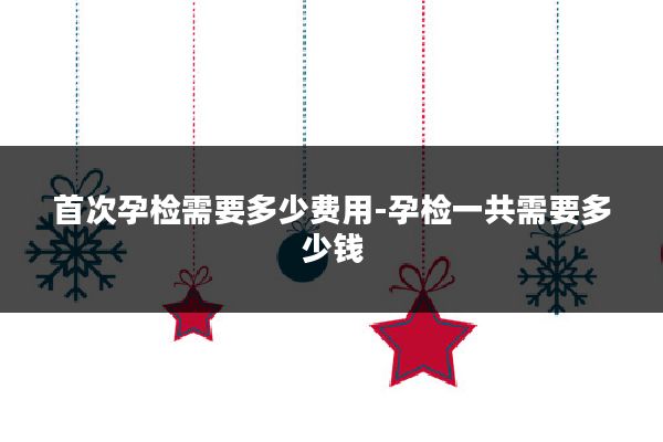 首次孕检需要多少费用-孕检一共需要多少钱