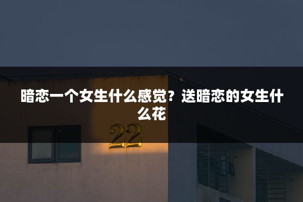 暗恋一个女生什么感觉？送暗恋的女生什么花