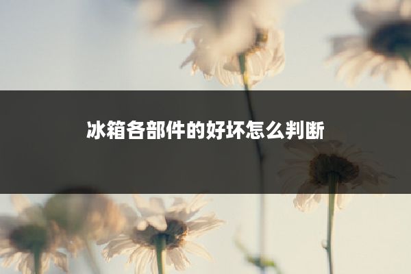 冰箱各部件的好坏怎么判断