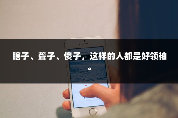 瞎子、聋子、傻子,这样的人都是好领袖。