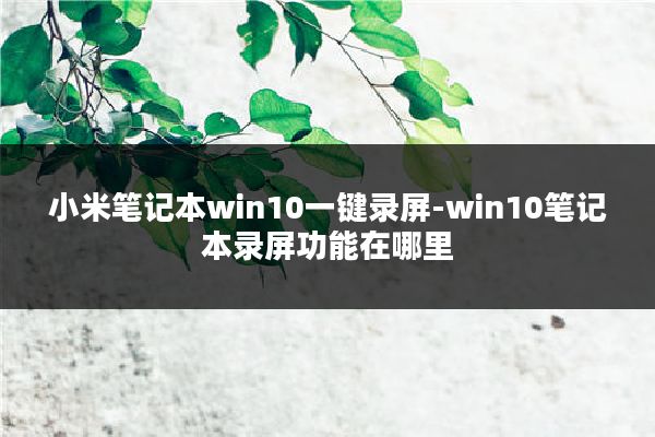 小米笔记本win10一键录屏-win10笔记本录屏功能在哪里
