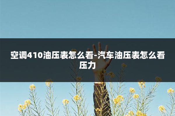 空调410油压表怎么看-汽车油压表怎么看压力