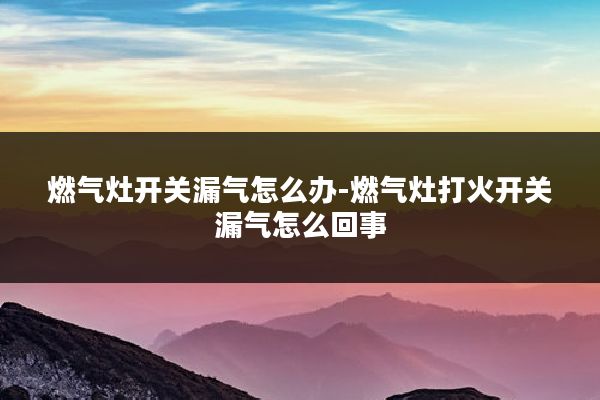 燃气灶开关漏气怎么办-燃气灶打火开关漏气怎么回事