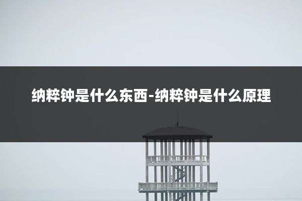 纳粹钟是什么东西-纳粹钟是什么原理