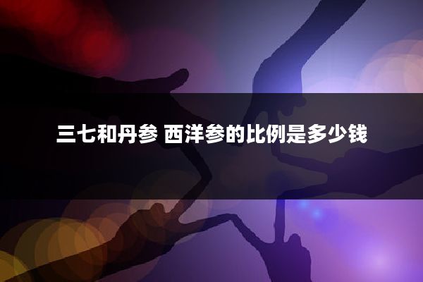 三七和丹参 西洋参的比例是多少钱