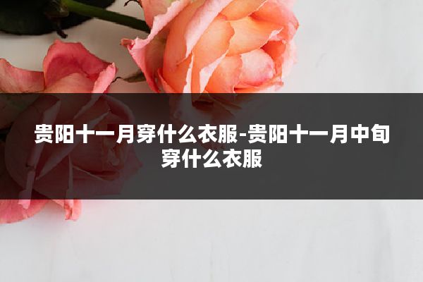 贵阳十一月穿什么衣服-贵阳十一月中旬穿什么衣服
