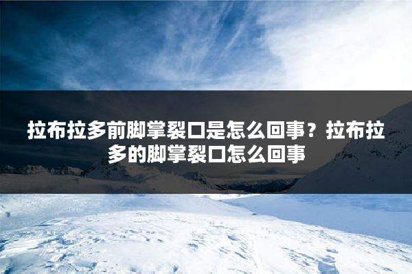 拉布拉多前脚掌裂口是怎么回事？拉布拉多的脚掌裂口怎么回事