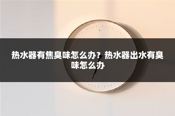 热水器有焦臭味怎么办?热水器出水有臭味怎么办