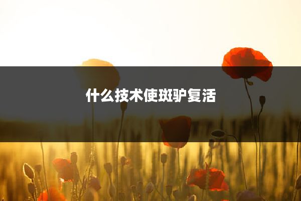 什么技术使斑驴复活
