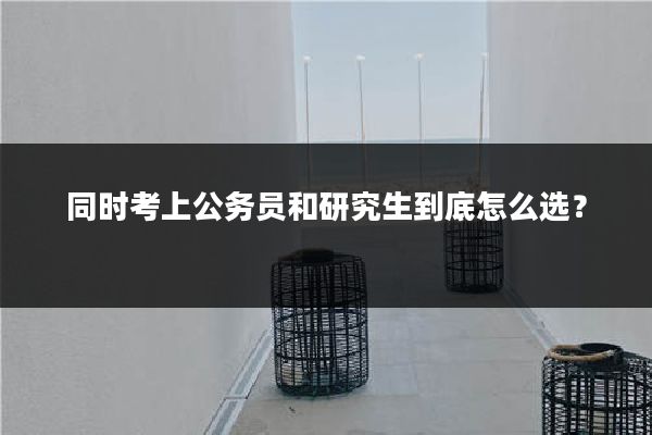 同时考上公务员和研究生到底怎么选？