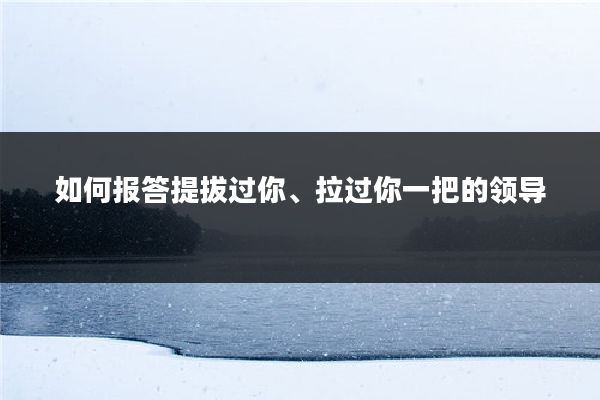 如何报答提拔过你、拉过你一把的领导