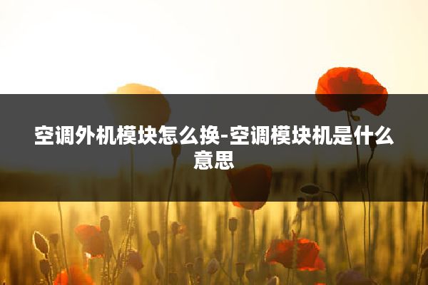 空调外机模块怎么换-空调模块机是什么意思