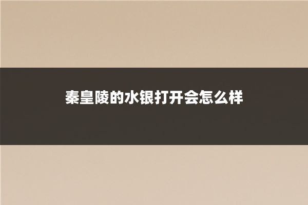 秦皇陵的水银打开会怎么样