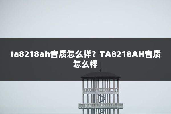 ta8218ah音质怎么样?TA8218AH音质怎么样