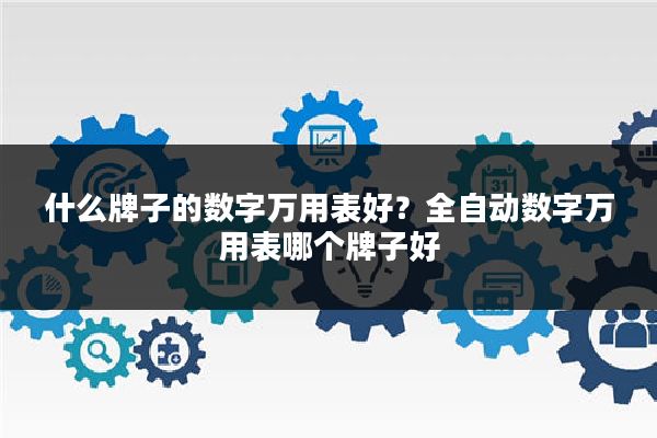 什么牌子的数字万用表好？全自动数字万用表哪个牌子好