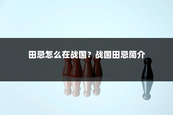 田忌怎么在战国？战国田忌简介