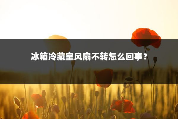 冰箱冷藏室风扇不转怎么回事?