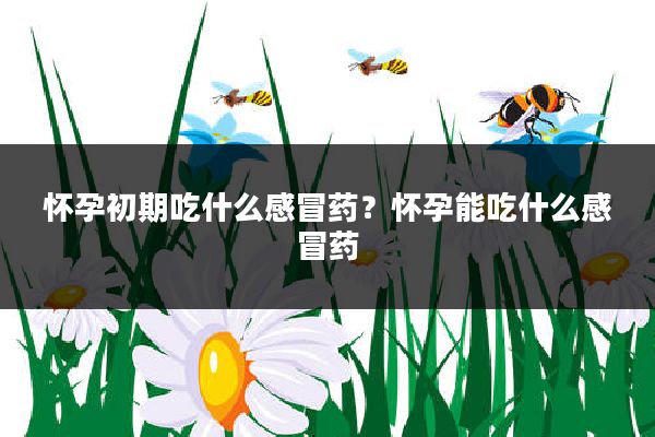 怀孕初期吃什么感冒药？怀孕能吃什么感冒药